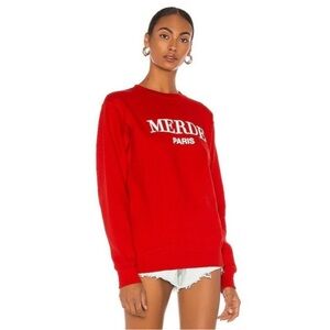 DEPARTURE Merde Sweatshirt Red Paris
